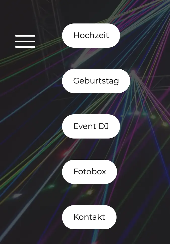 Leistungen – Vorher: Nur Textlinks ohne Bilder